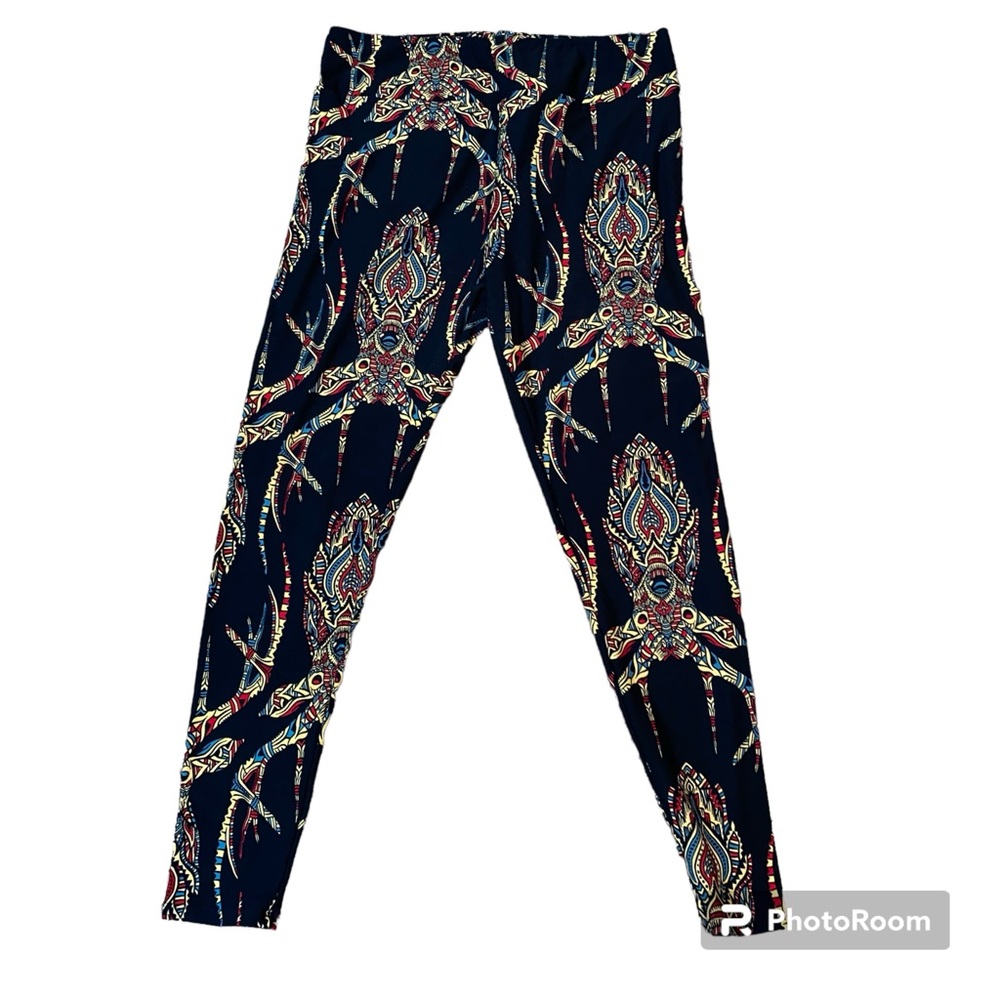 LuLaRoe stylized deer print leggings in size TC (12-18)